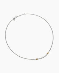 Petite Helena Wrap Station Necklace in Sterling Silver with 18K Yellow Gold and Diamonds, 29mm
