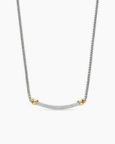 Petite Helena Wrap Station Necklace in Sterling Silver with 18K Yellow Gold and Diamonds, 29mm