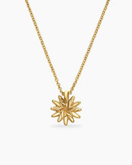 Petite Starburst Pendant Necklace in 18K Yellow Gold with Diamonds, 10.5mm