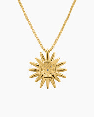 Starburst Pendant Necklace in 18K Yellow Gold with Diamonds, 19mm