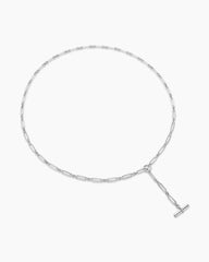 Lexington Y Chain Necklace in Sterling Silver with Diamonds, 6.5mm