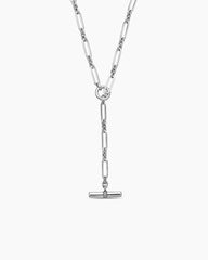 Lexington Y Chain Necklace in Sterling Silver with Diamonds, 6.5mm