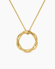 Petite Infinity Pendant Necklace in 18K Yellow Gold with Diamonds, 18mm
