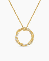 Petite Infinity Pendant Necklace in 18K Yellow Gold with Diamonds, 18mm