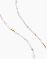 Color Bead Necklace in 18K Yellow Gold with Pearls, 4mm