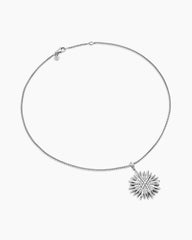 Starburst Pendant in Sterling Silver with Diamonds, 32mm