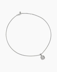 Petite Albion® Pendant Necklace in Sterling Silver with Pavé Diamonds, 7mm