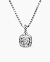 Petite Albion® Pendant Necklace in Sterling Silver with Pavé Diamonds, 7mm