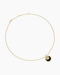 DY Elements® Convertible Pendant Necklace in 18K Yellow Gold with Diamonds and Black Onyx Reversible to Mother of Pearl, 21.5mm