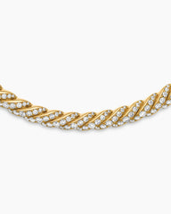 Sculpted Cable Flex Necklace in 18K Yellow Gold with Diamonds, 7.5mm