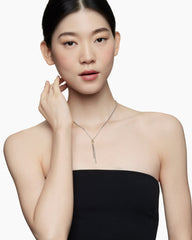 Petite X Lariat Necklace in Sterling Silver with 18K Yellow Gold