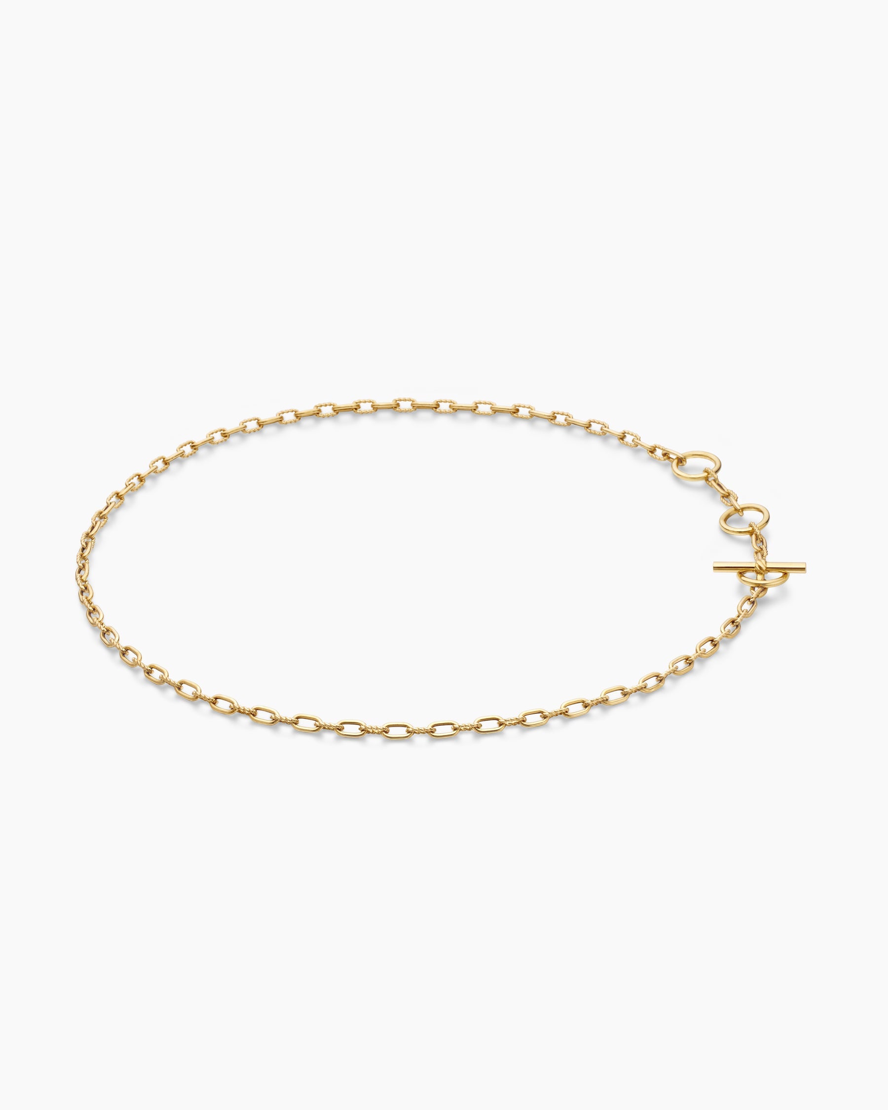 DY Madison® Three Ring Chain Necklace in 18K Yellow Gold, 3mm