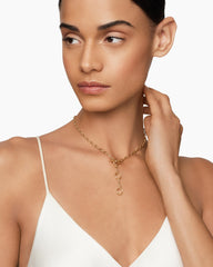 DY Madison® Three Ring Chain Necklace in 18K Yellow Gold, 3mm