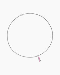 Cable Collectibles® Ribbon Necklace in Sterling Silver with Pink Enamel, 24.4mm