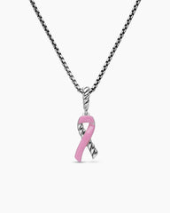 Cable Collectibles® Ribbon Necklace in Sterling Silver with Pink Enamel, 24.4mm