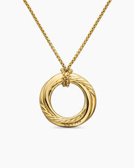 Pavé Crossover Pendant Necklace in 18K Yellow Gold with Diamonds, 21mm