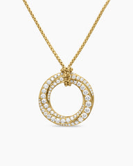 Pavé Crossover Pendant Necklace in 18K Yellow Gold with Diamonds, 21mm