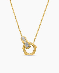 Modern Renaissance® Double Pendant Necklace in 18K Yellow Gold with Diamonds, 16.4mm