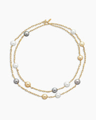 DY Madison® Color Pearl Necklace in 18K Yellow Gold with Pearls, 6.2mm
