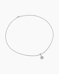 Star of David Pendant Necklace in Sterling Silver with Diamonds, 12mm