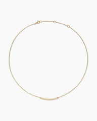 Petite Pavé Bar Necklace in 18K Yellow Gold with Diamonds, 1.25mm