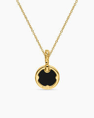 Petite DY Elements® Pendant Necklace in 18K Yellow Gold with Black Onyx and Diamonds, 17.8mm