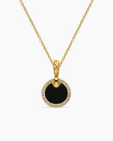Petite DY Elements® Pendant Necklace in 18K Yellow Gold with Black Onyx and Diamonds, 17.8mm