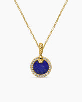 Petite DY Elements® Pendant Necklace in 18K Yellow Gold with Lapis and Diamonds, 17.8mm