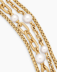 DY Madison® Pearl Multi Row Chain Necklace in 18K Yellow Gold with Pearls