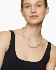 DY Madison® Chain Necklace in Sterling Silver with 18K Yellow Gold, 5.5mm