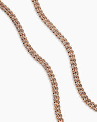 Curb Chain Necklace in 18K Rose Gold with Diamonds, 7mm