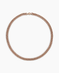 Curb Chain Necklace in 18K Rose Gold with Diamonds, 7mm