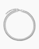 Sculpted Cable Necklace in Sterling Silver, 8.5mm