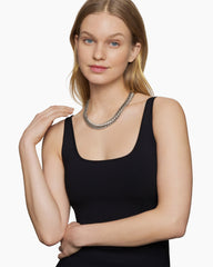 Sculpted Cable Necklace in Sterling Silver, 14mm