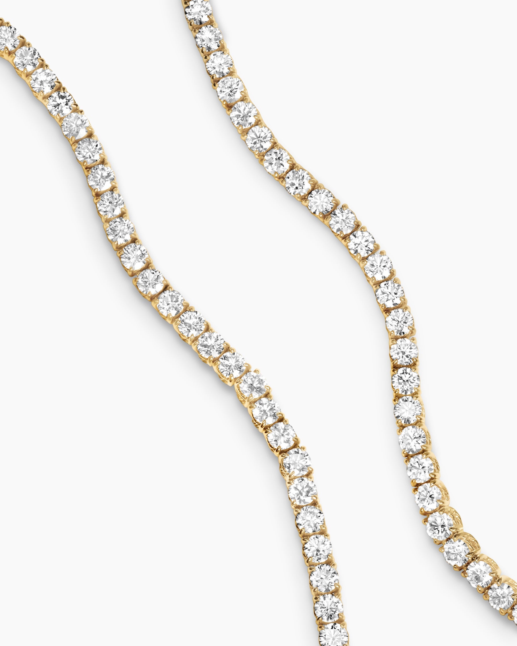 Tennis Necklace in 18K Yellow Gold with Diamonds, 3mm