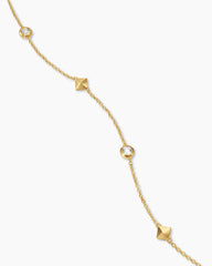 Petite Modern Renaissance® Pyramid Station Necklace in 18K Yellow Gold with Diamonds, 4.6mm