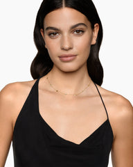 Petite Modern Renaissance® Pyramid Station Necklace in 18K Yellow Gold with Diamonds, 4.6mm