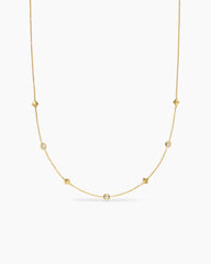 Petite Modern Renaissance® Pyramid Station Necklace in 18K Yellow Gold with Diamonds, 4.6mm