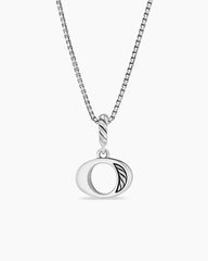 Pavé Initial Pendant Necklace in Sterling Silver with Diamond O