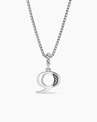 Pavé Initial Pendant Necklace in Sterling Silver with Diamond Q