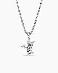 Pavé Initial Pendant Necklace in Sterling Silver with Diamond Y