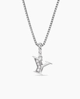 Pavé Initial Pendant Necklace in Sterling Silver with Diamond Y