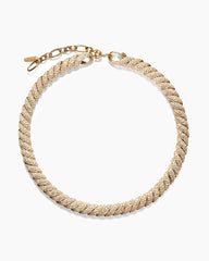 Sculpted Cable Necklace in 18K Yellow Gold with Diamonds, 8.5mm