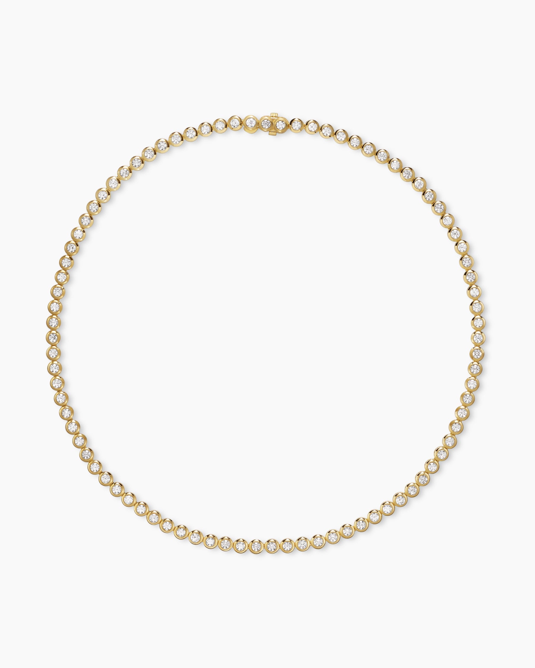 Tennis Necklace in 18K Yellow Gold with Diamonds, 4.7mm