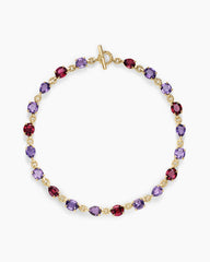Marbella Toggle Necklace in 18K Yellow Gold with Amethyst and Rhodolite Garnet