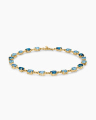 Marbella Toggle Necklace in 18K Yellow Gold with Blue Topaz and Hampton Blue Topaz