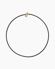 DY Bel Aire Color Box Chain Necklace in Black Acrylic with 14K Yellow Gold, 2.7mm