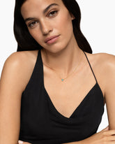 Micro Chatelaine® Pendant Necklace in 18K Yellow Gold with Aquamarine, 5mm