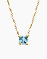 Micro Chatelaine® Pendant Necklace in 18K Yellow Gold with Aquamarine, 5mm