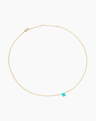 Micro Chatelaine® Pendant Necklace in 18K Yellow Gold with Turquoise, 5mm
